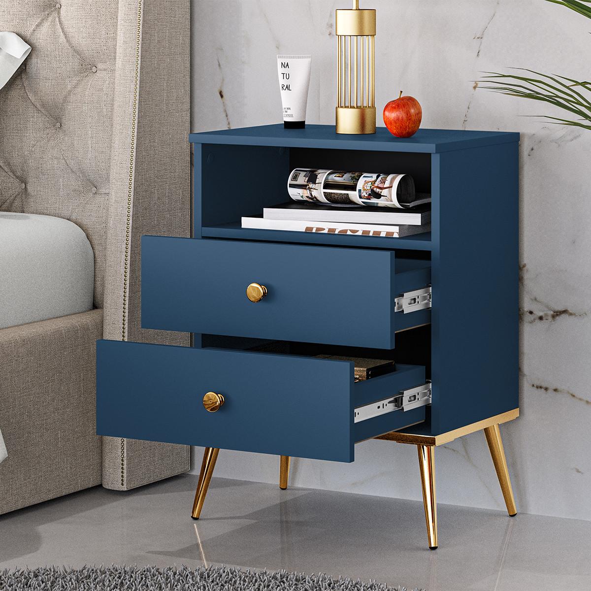 NACHTTISCH Thalia Blau - Blau, Holzwerkstoff (50/70/34cm) - Petits-meubles