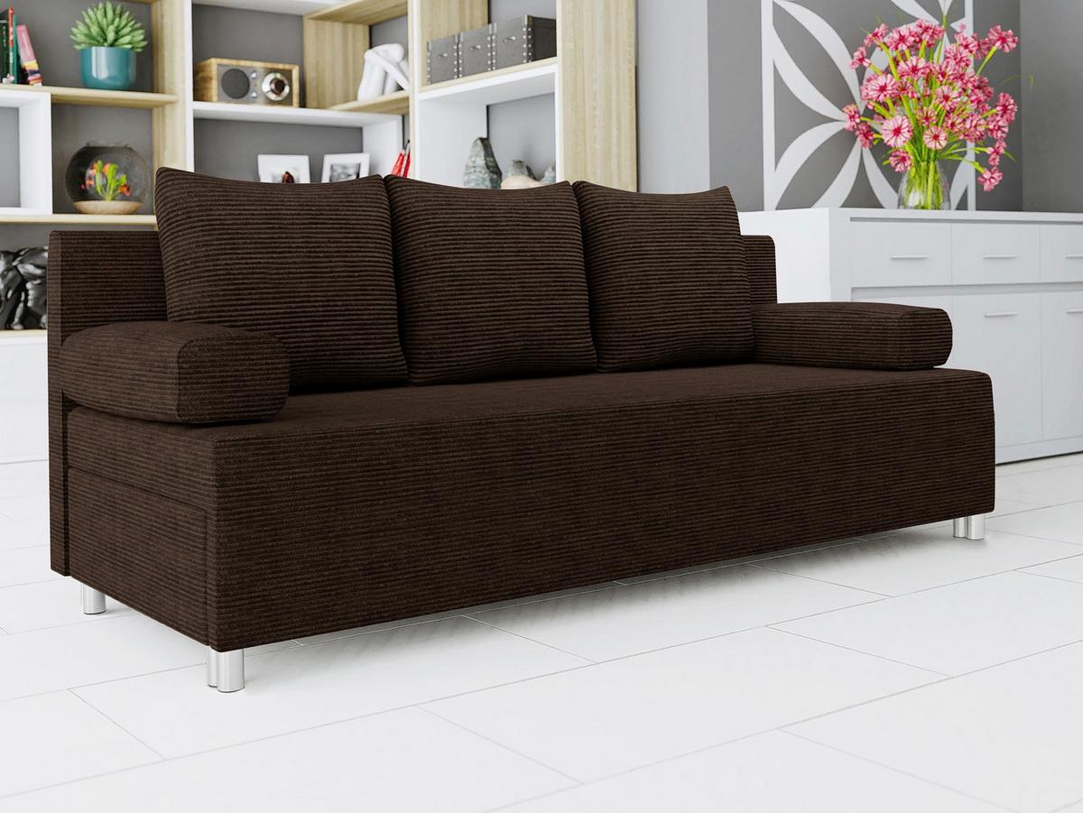 SCHLAFSOFA Dover Cord - Chromfarben/Nussbaumfarben, Holz/Kunststoff (192/86/80cm) - MIRJAN24