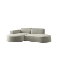 ECKSOFA Palma Xs In Noel - Hellgrau, Holzwerkstoff/Textil (236/165cm) - Fun Möbel