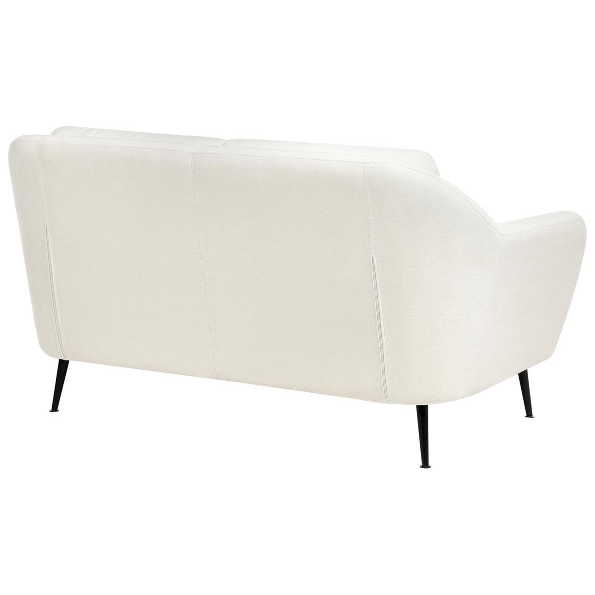 2-SITZER-SOFA Chenillegewebe Weiß Eiby - Weiß, Textil (130/80/90cm) - Beliani