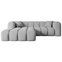 ECKSOFA Ottomane Links OLEA-L1 - 231x173x74 cm Hellgrau - Hellgrau/Schwarz, Holzwerkstoff/Kunststoff (190/242cm) - ALTDECOR