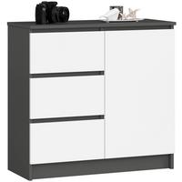 KOMMODE Graphit Grau, Weiß 77/80/35 - Weiß, Holzwerkstoff (80/77/35cm) - RAUMHIRSCH FURNITURE