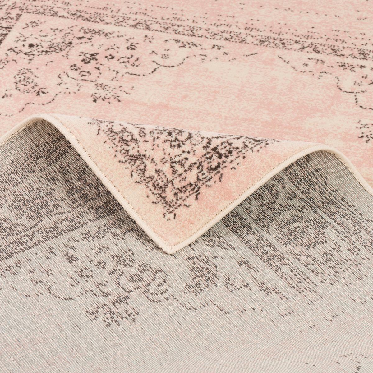 DESIGNER KURZFLOR TEPPICH MODERNE MUSTER - Hellrosa, Textil (140/200cm) - Pergamon