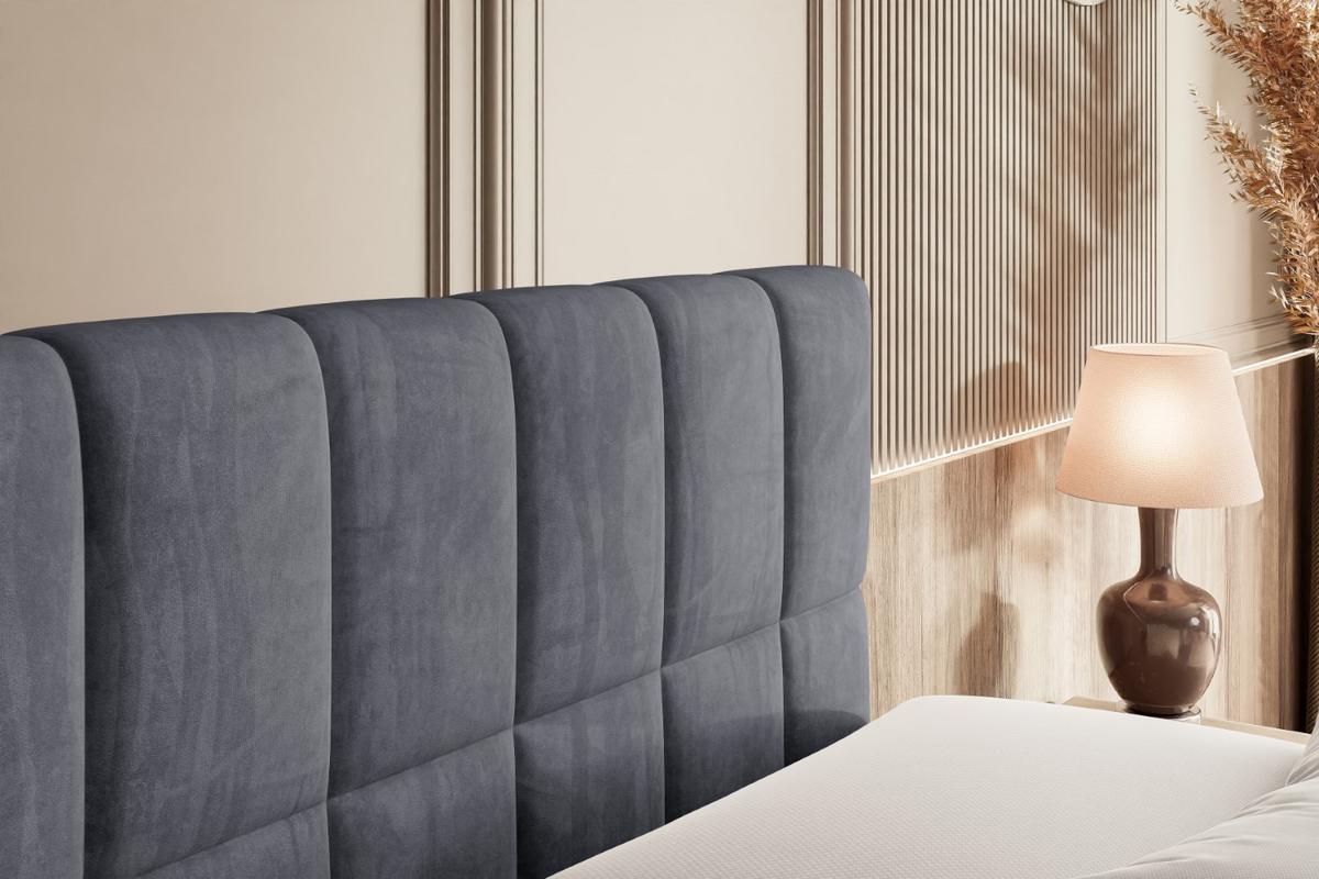 BOXSPRINGBETT MIAMI-Z KING - 140x200 - H3/H4 - Dunkelgrau - Dunkelgrau, Holzwerkstoff (140/200cm) - ALTDECOR