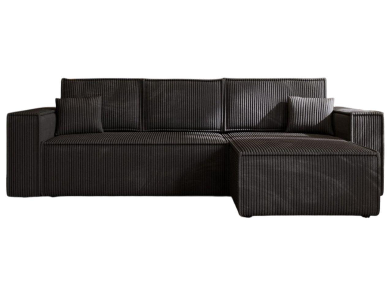 ECKSOFA Prato XL Schwarz - Schwarz, Holz/Kunststoff (280/170cm) - Graingold