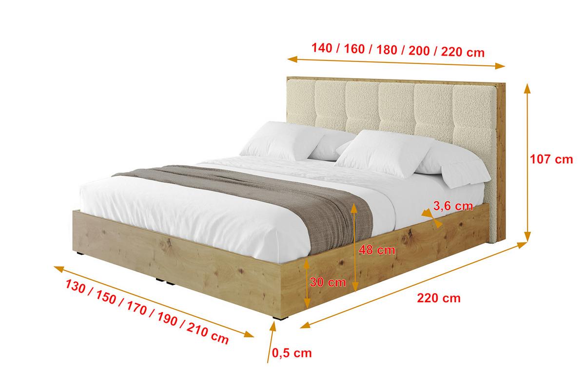 POLSTERBETT mit Bettkasten und Lattenrost, Bett mit Matratze H3/H4 - ENZO7 180x200 - Champagner, Holzwerkstoff/Textil (180/200cm) - ALTDECOR