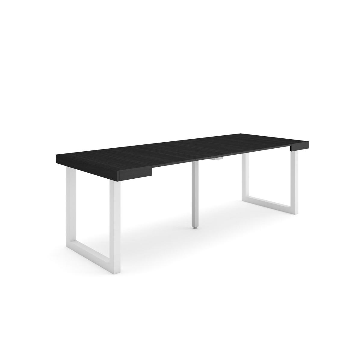 ESSTISCH ausziehbar 58 bis 222cm, für 10 Gäste, schwarz, 58/90/73cm - Schwarz, Holzwerkstoff (90/222/73cm) - Skraut Home