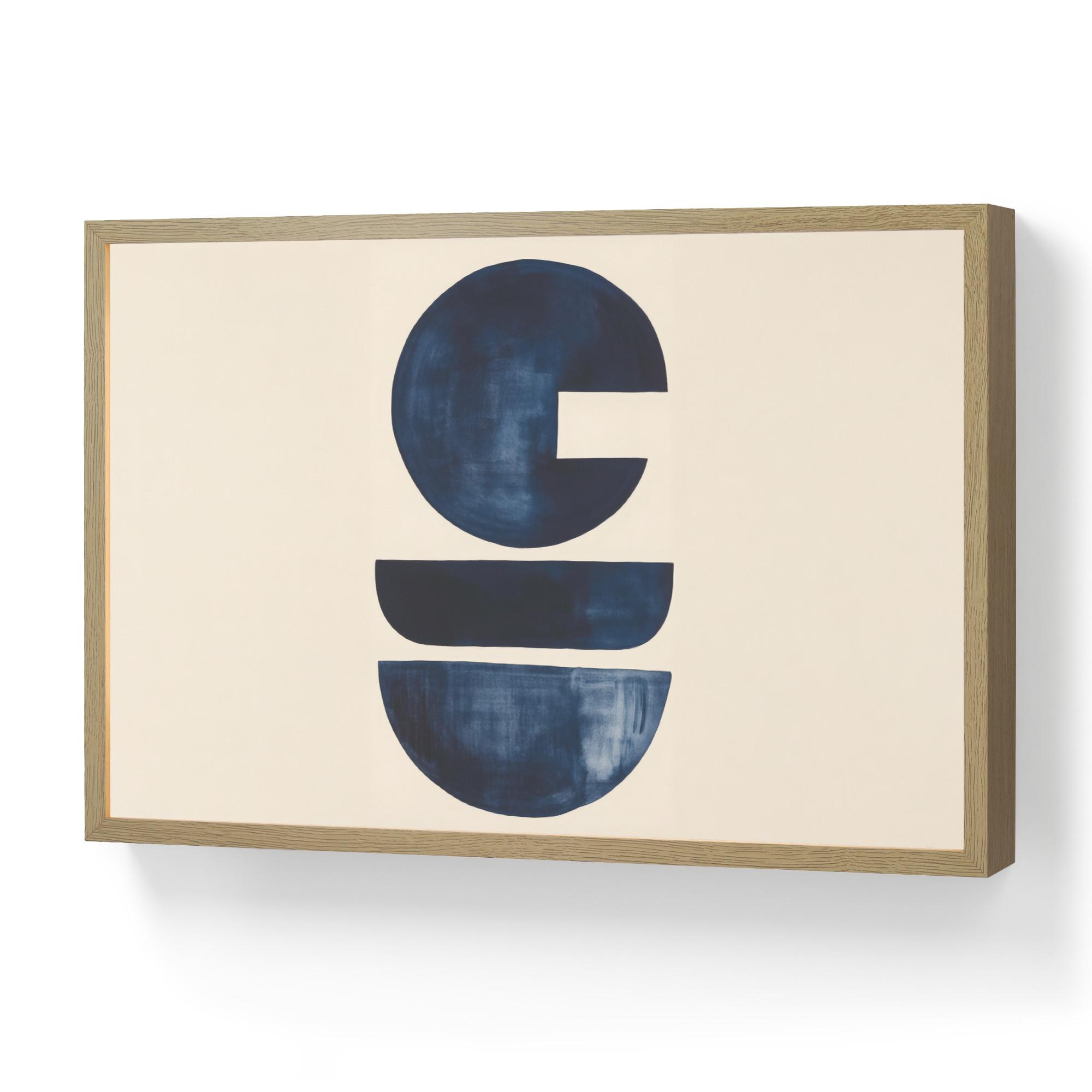 WANDLEUCHTE MIT AKKU Formen - Blau - Abstrakt Beleuchtung 60x40 cm - Dunkelblau, Holzwerkstoff (60/40/8cm) - OnlyWow