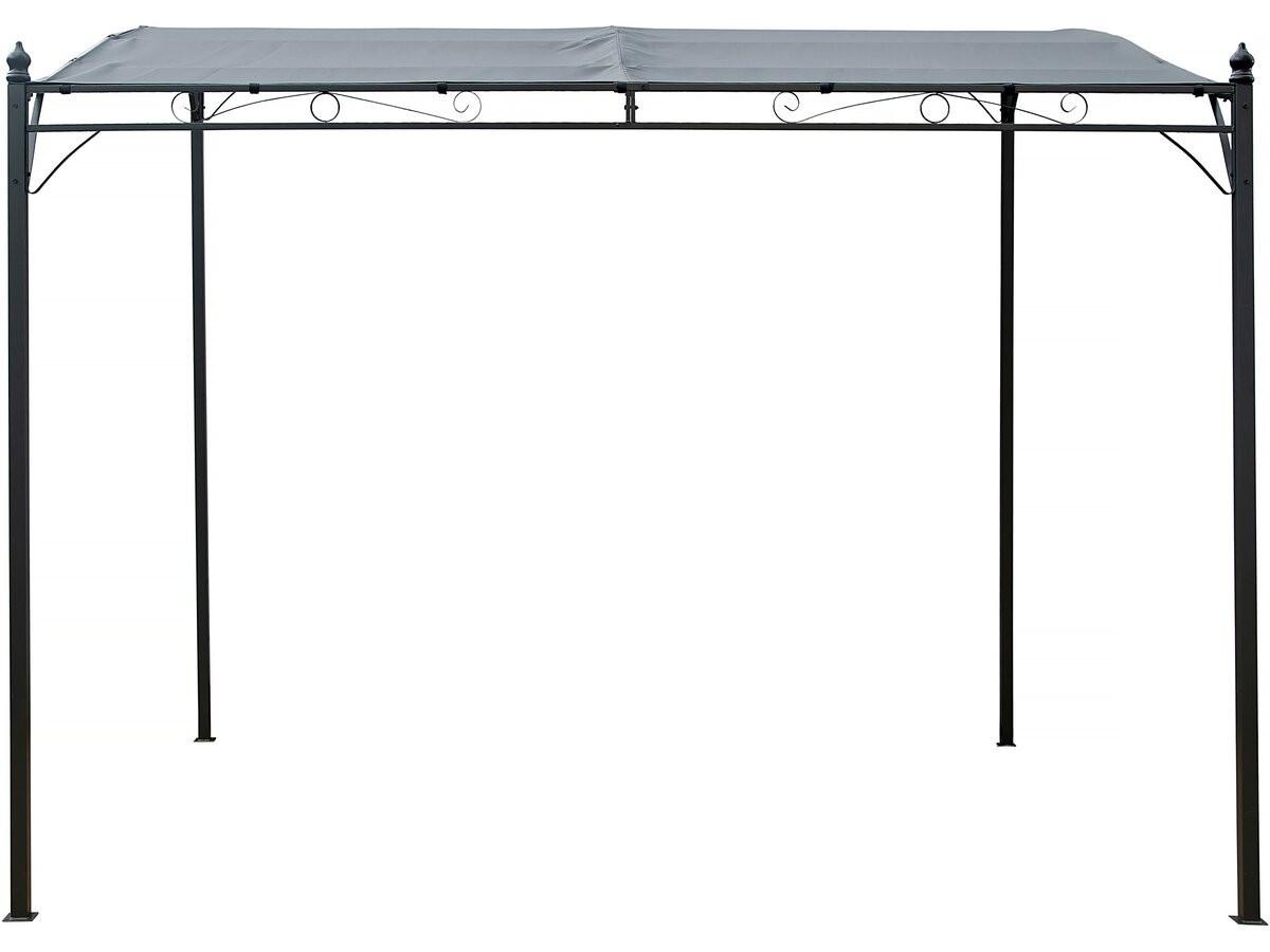 PERGOLA - MARKISE pergola adossée inclinée en métal - 3 x 2.5 m - gris Grau - Grau, Metall (248/248/297cm) - Habitat Garten