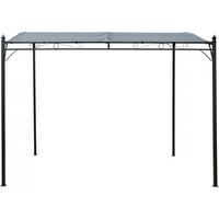 PERGOLA - MARKISE pergola adossée inclinée en métal - 3 x 2.5 m - gris Grau - Grau, Metall (248/248/297cm) - Habitat Garten