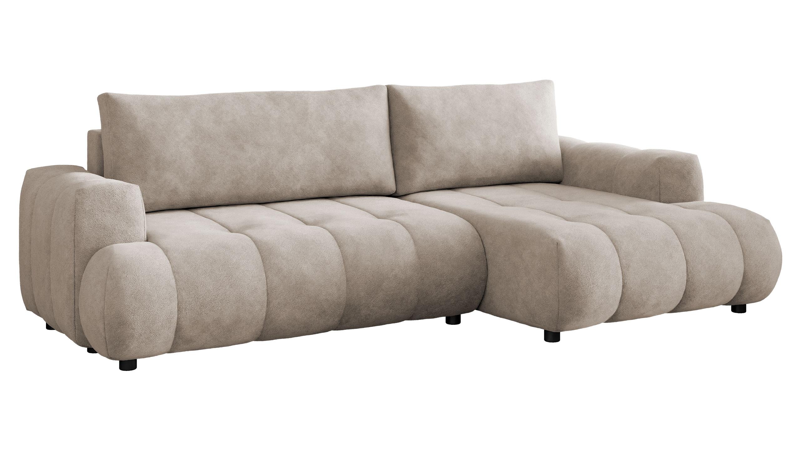 ECKSOFA Haiti, Seite: Rechts 2R+LC - Schwarz/Mokka, Holz/Textil (276/156cm) - MIRJAN24