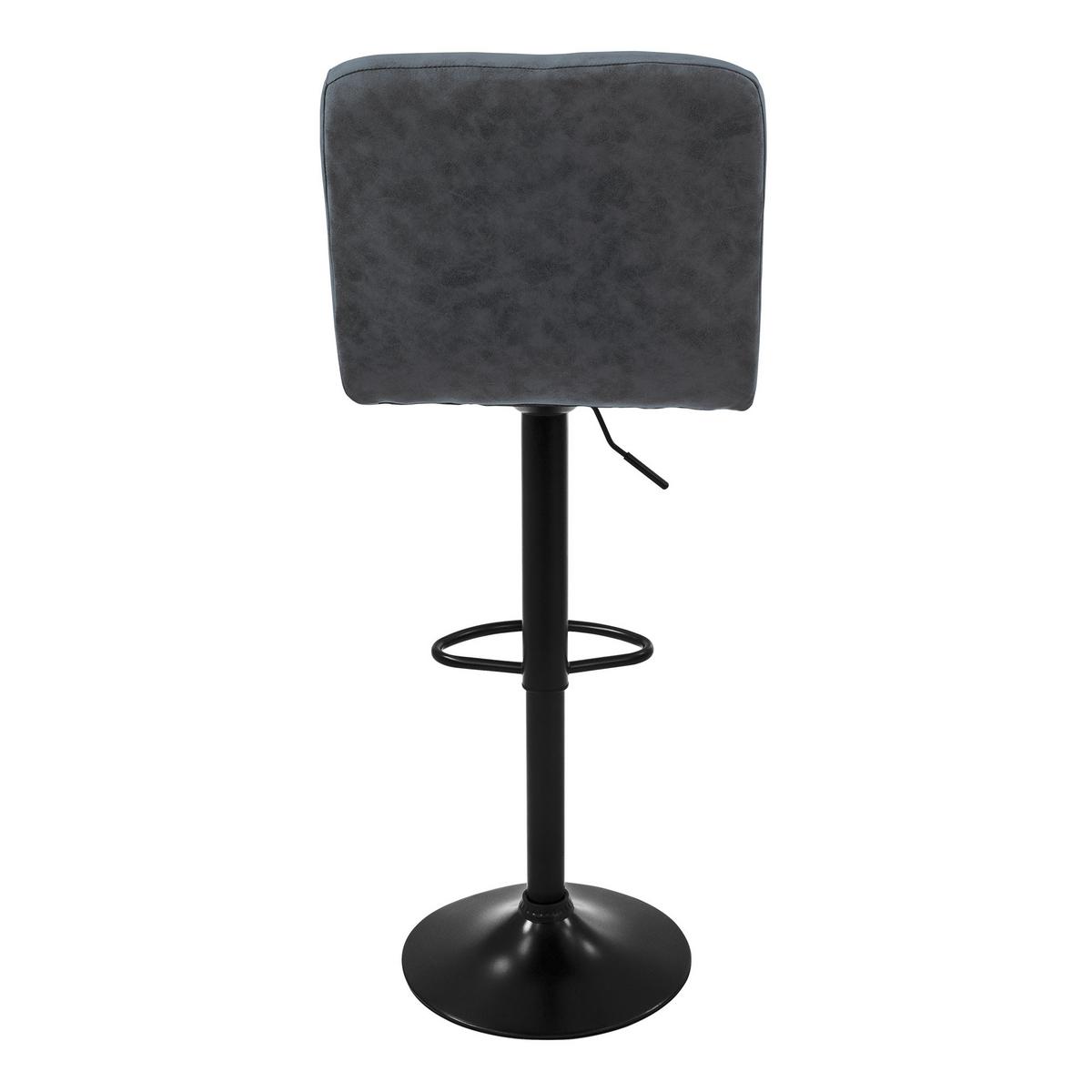 BARHOCKER 2er Set Anthrazit aus Kunstleder höhenverstellbar/drehbar - Anthrazit/Schwarz, Metall (45/112/50cm) - ML-DESIGN