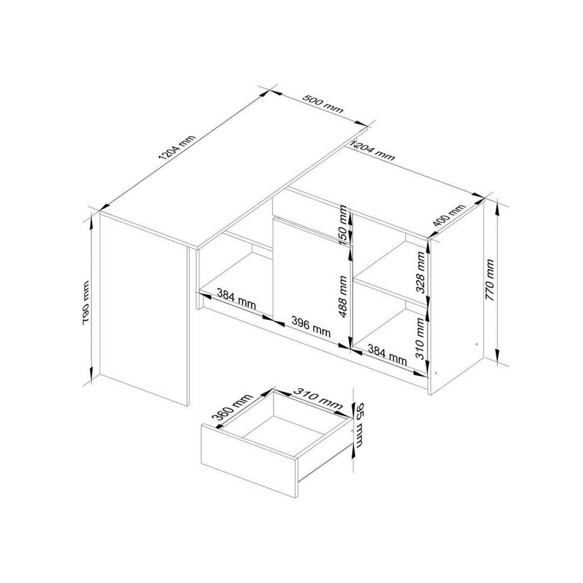 SCHREIBTISCH Weiß, Graphit Grau 79/120/126 - Graphitfarben/Weiß, Holzwerkstoff (125/50/79cm) - RAUMHIRSCH FURNITURE
