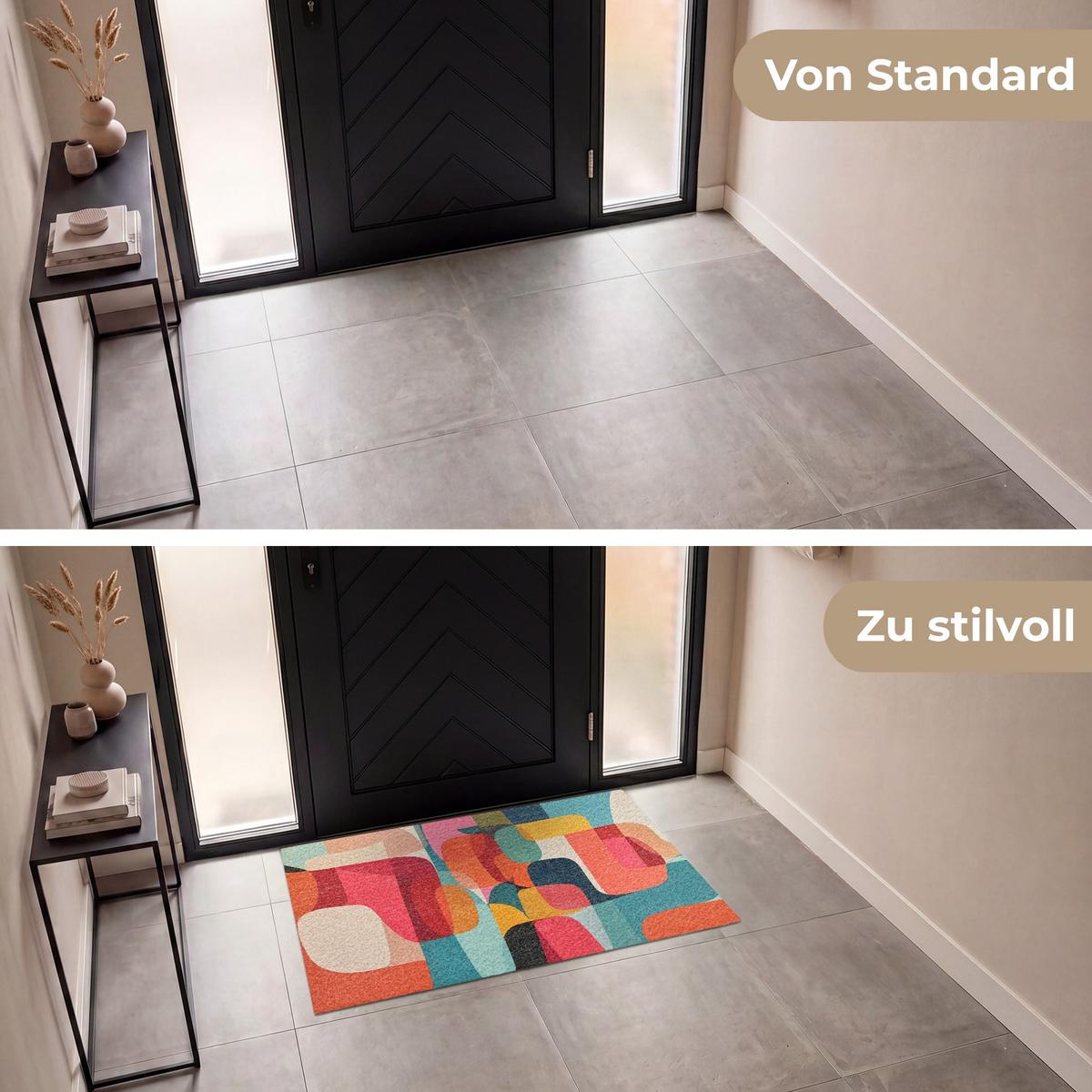 FUSSMATTE Formen - Bunt - Abstrakt - Flugzeuge Sauberlaufmatte 120x80 cm - Multicolor, Kunststoff (120/0.4cm) - MuchoWow