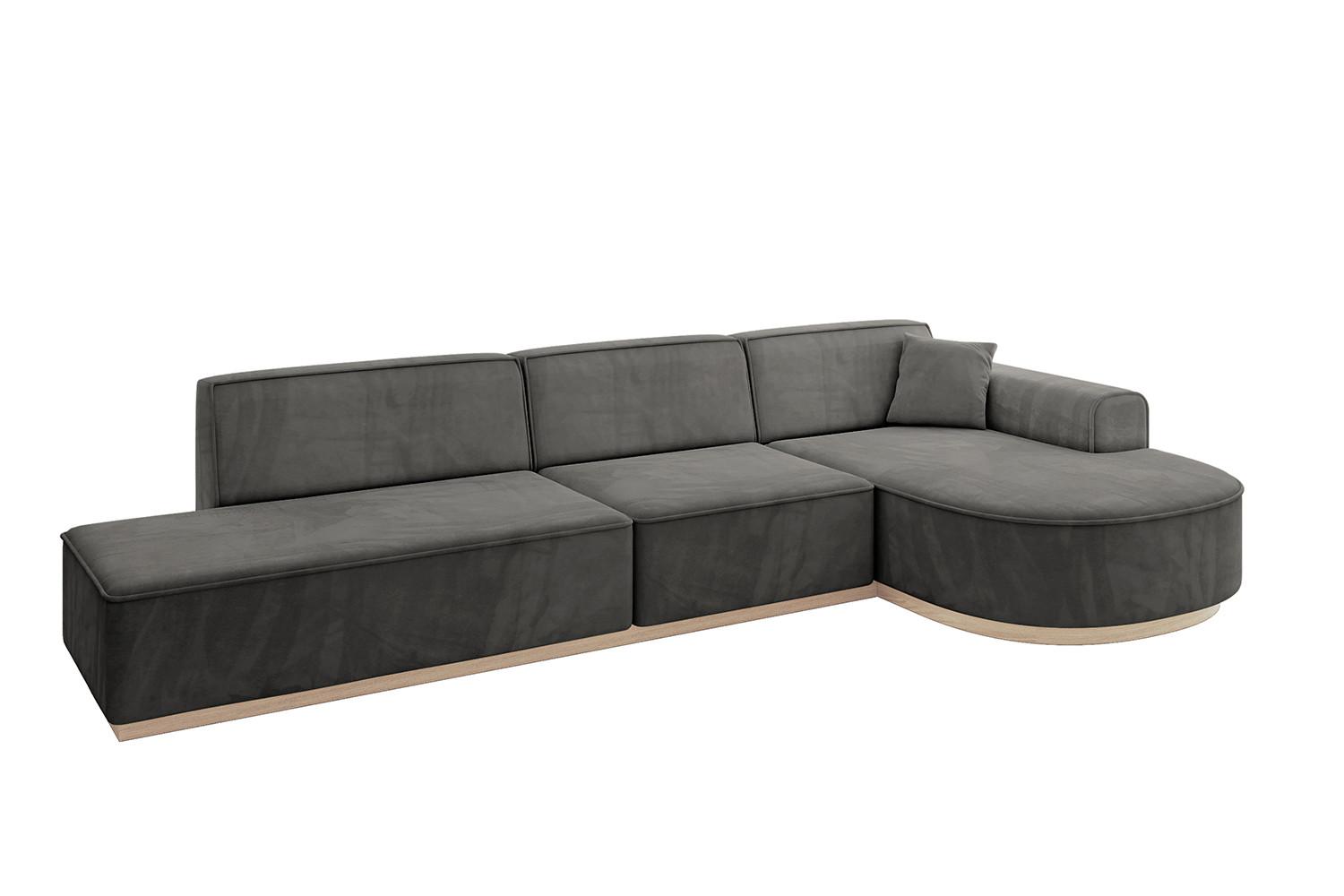 ECKSOFA Ottomane Rechts ARRIO-L2 - 328x171x83 cm Dunkelgrau - Dunkelgrau, Holzwerkstoff/Textil (328/171cm) - ALTDECOR