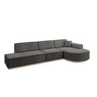 ECKSOFA Ottomane Rechts ARRIO-L2 - 328x171x83 cm Dunkelgrau - Dunkelgrau, Holzwerkstoff/Textil (328/171cm) - ALTDECOR
