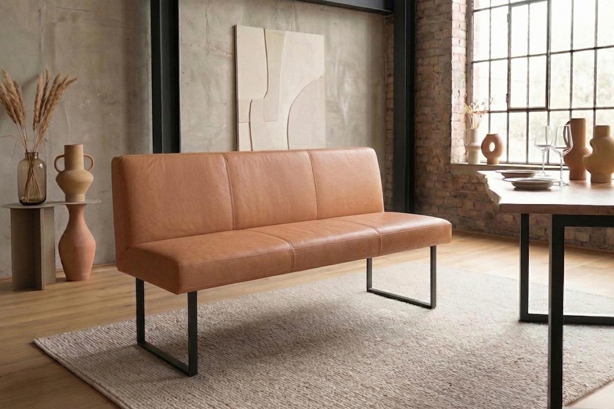 ESSZIMMERBANK ELEEN Braun Leder - Braun, Leder (143/85/69cm) - KAWOLA