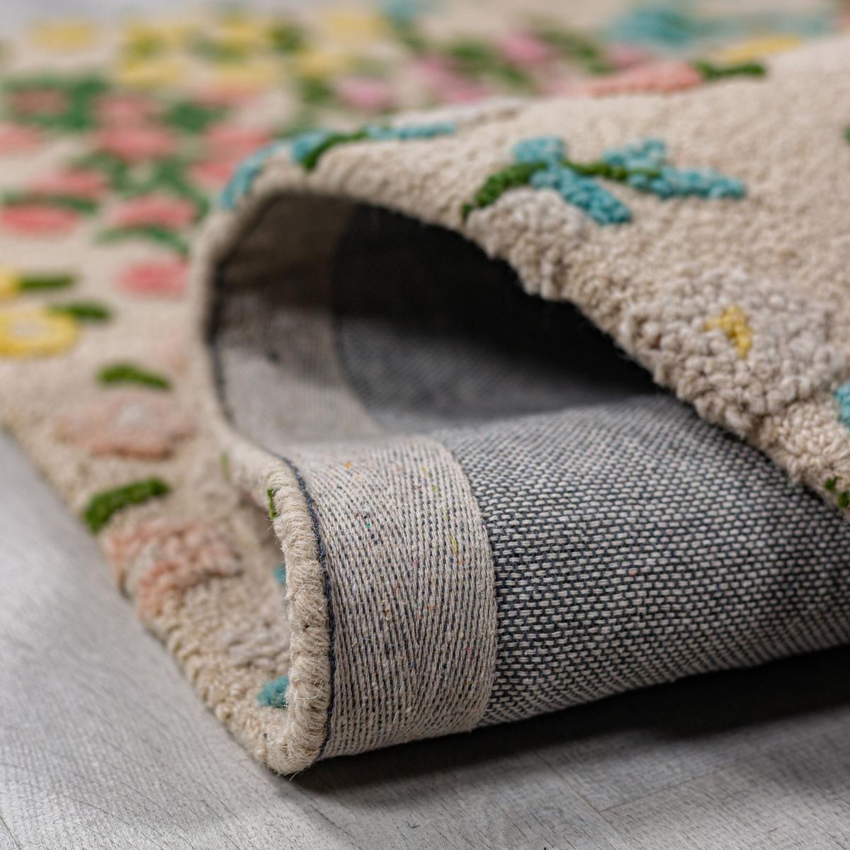 WOLLTEPPICH VALE, floral, Rosa-Bunt, 120 x 170 cm - Beige, Textil (170/120cm) - KADIMA DESIGN