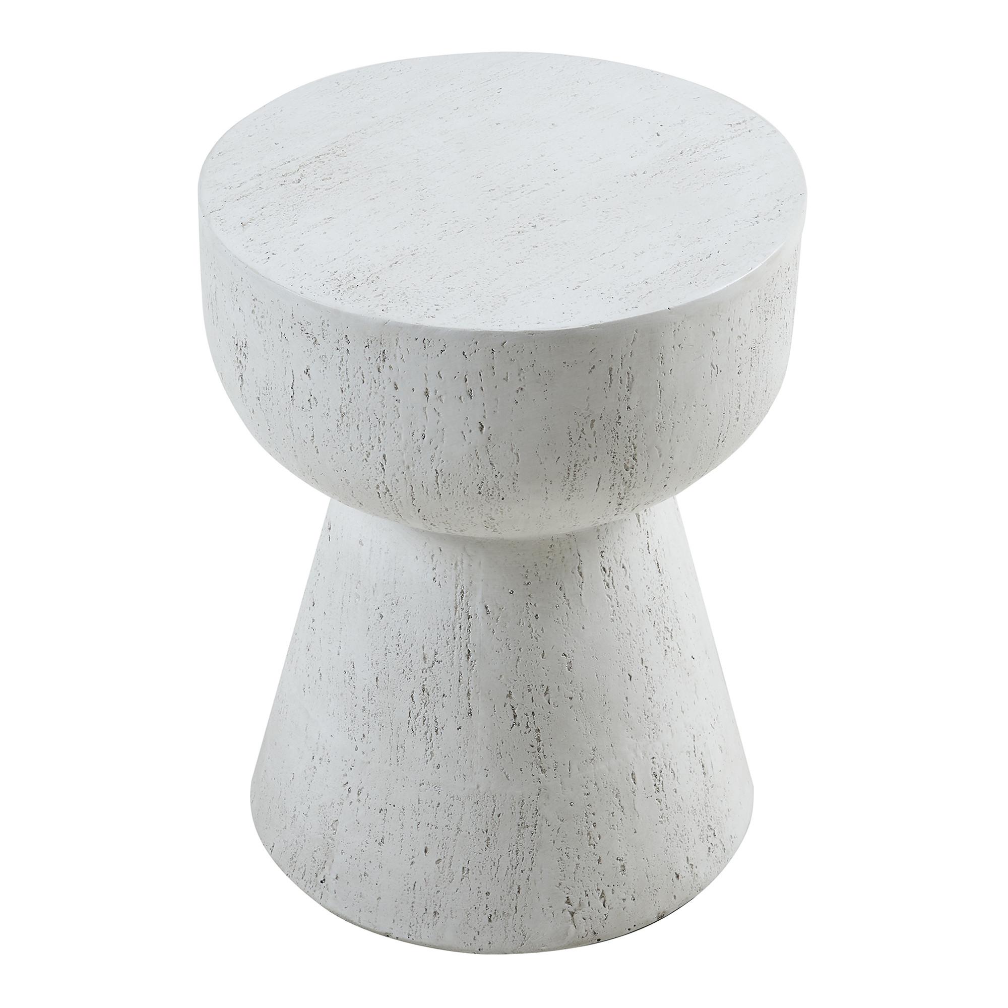 BEISTELLTISCH Oulvepijanse - Weiß, Stein (40/40/51cm) - [en.casa]