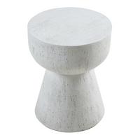 BEISTELLTISCH Oulvepijanse - Weiß, Stein (40/40/51cm) - [en.casa]