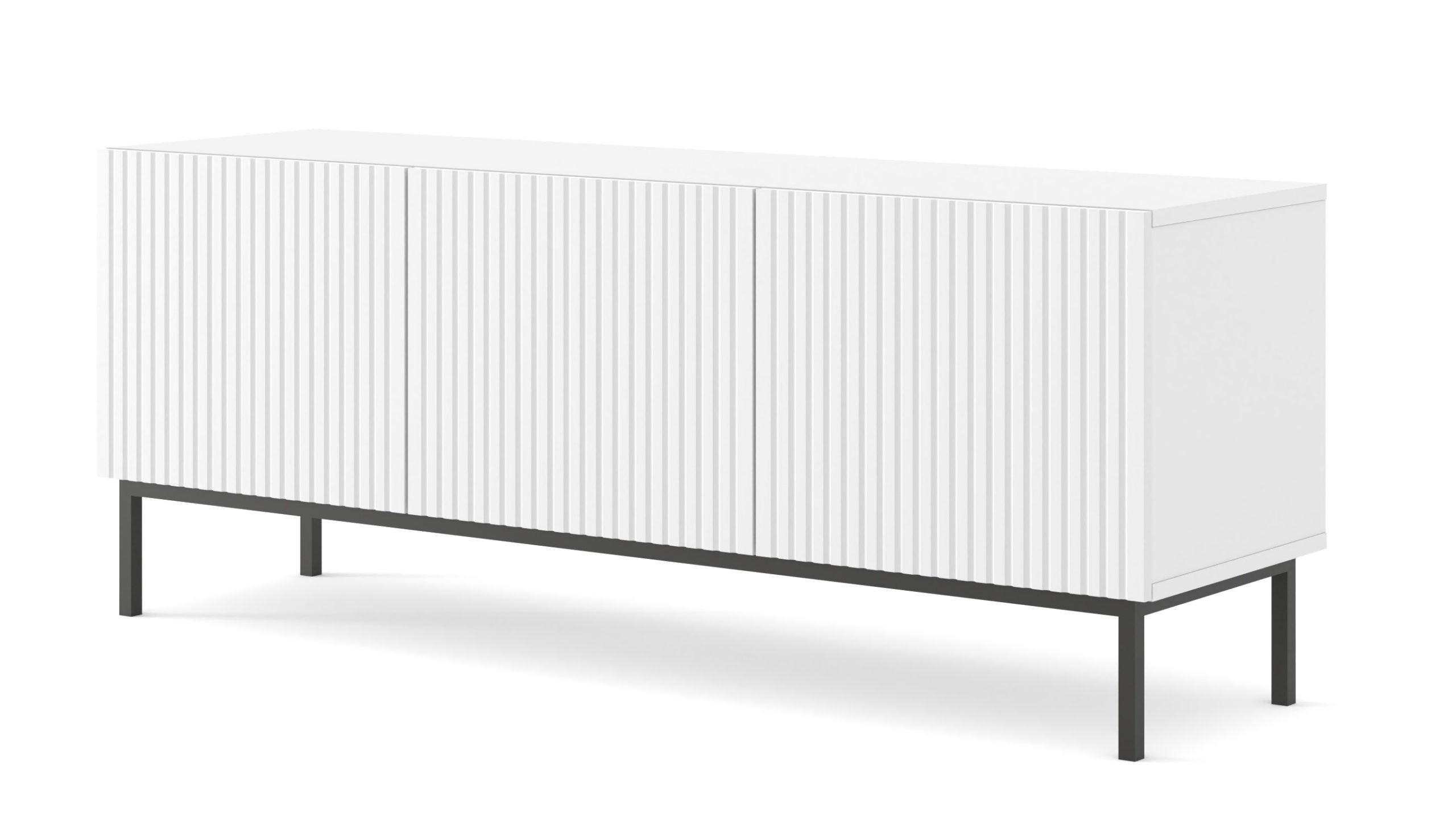 TV LOWBOARD Weiß, Weiß, Schwarz 150/58/42 - Schwarz/Weiß, Holzwerkstoff (150/58/42cm) - RAUMHIRSCH FURNITURE