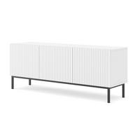 TV LOWBOARD Weiß, Weiß Hochglanz, Schwarz 150/58/42 - Weiß Hochglanz/Schwarz, Holzwerkstoff (150/58/42cm) - RAUMHIRSCH FURNITURE
