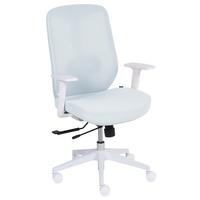 BÜROSTUHL Stoff Hellblau Zelar - Blau/Weiß, Textil (64/115/60cm) - Beliani