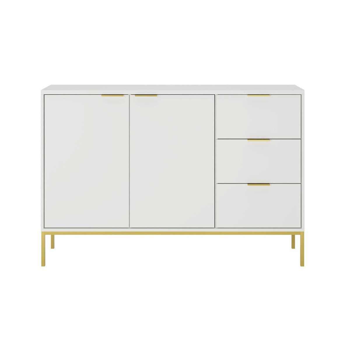 SIDEBOARD Seattle Weiß - Goldfarben/Weiß, Holzwerkstoff (150/100.4/40cm) - Petits-meubles