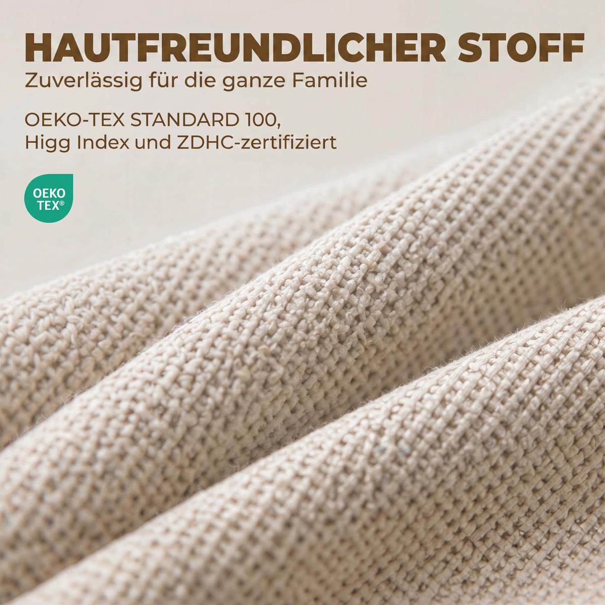 ESSZIMMERSTUHL 2er Set Polyester Gummibaumholz Beige - Beige/Creme, Holz/Textil (46/88/56cm) - HOMCOM