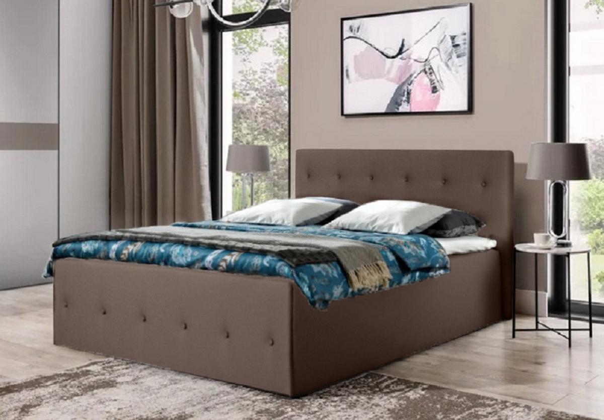POLSTERBETT Atalanta Dunkelbraun 100 x 200 x 40 cm Mit Hochwertiger Matratze H3 (bis 120 kg) und Lattenrost - Dunkelbraun, Holz (100/200cm) - Halmon Schlafkomfort Betten 