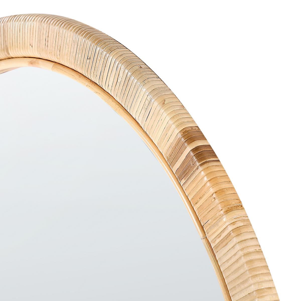 WANDSPIEGEL 80/80 cm Rattan Naturfarben Anlezy - Naturfarben, Naturmaterialien (80/80/2cm) - Beliani