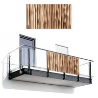 BALKON-SICHTSCHUTZ Holz - Stiel - Hellbraun Witterungsbeständig 200x110 cm - Ahornfarben, Kunststoff (200/110cm) - MuchoWow