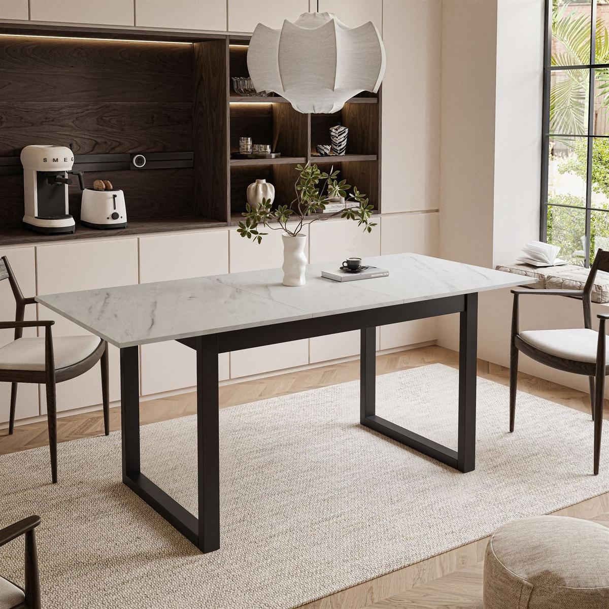 ESSTISCH ARTON II ausziehbarer Tisch 140-195 cm für 6-8 Personen - Multicolor/Schwarz, Holzwerkstoff/Metall (140/80/77cm) - Lookway