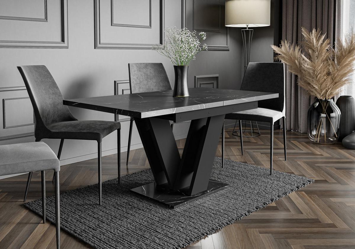 ESSTISCH MASSAR Ausziehbar 120 - 160 / 80 x 76 cm - Hellgrau/Schwarz, Holz (120/80/76cm) - MASSENO