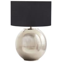 TISCHLAMPE Metall Silber Sobramati - Silberfarben/Schwarz, Holz (39/39/52cm) - Beliani