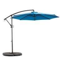 AMPELSCHIRM 294 cm Blau Stahl Hängender Gartenschirm mit Kurbel & Neigungsfunktion für Terrasse - Dunkelblau, Metall (294/294cm) - Urban Meuble