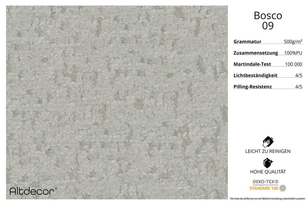 ECKSOFA Ottomane Links OLEA-L2 - 289x176x71 cm Hellgrau - Hellgrau/Schwarz, Holzwerkstoff/Kunststoff (289/176cm)