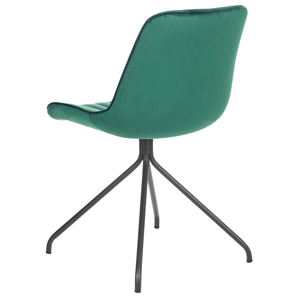 ESSZIMMERSTUHL 2er-Set Samtstoff Grün Navasota - Grün, Textil/Metall (47/83/62cm) - Beliani