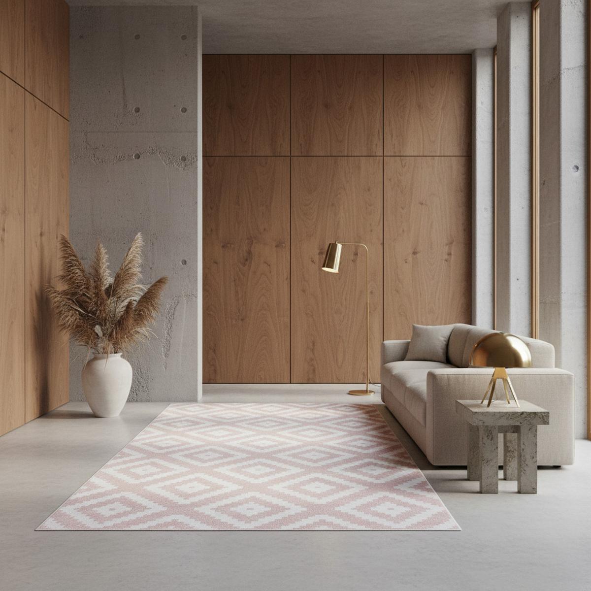 TEPPICH Kurzflor INN in Rosa, geometrisch, 120 x 170 cm - Rosa, Textil (170/120cm) - KADIMA DESIGN