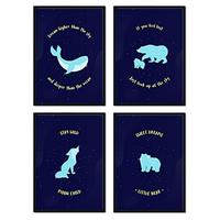 POSTER Set mit 4 Wild Packplatten A3 Schwarzer Rahmen - Schwarz, Papier (29.7/3cm) - Nacnic