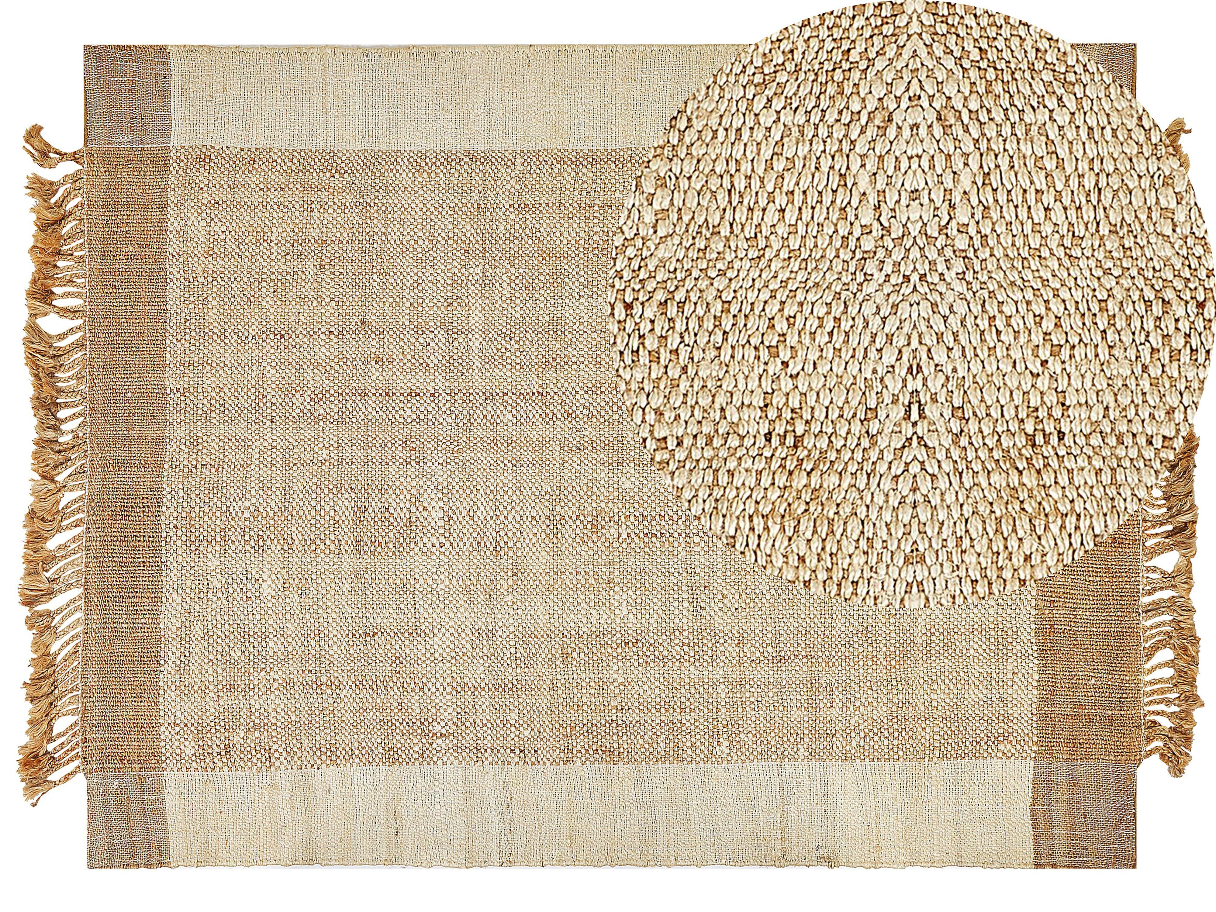 TEPPICH geflochten Dedemli 230/160 cm - Beige, Naturmaterialien (160/230cm) - Beliani