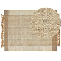 TEPPICH geflochten Dedemli 230/160 cm - Beige, Naturmaterialien (160/230cm) - Beliani