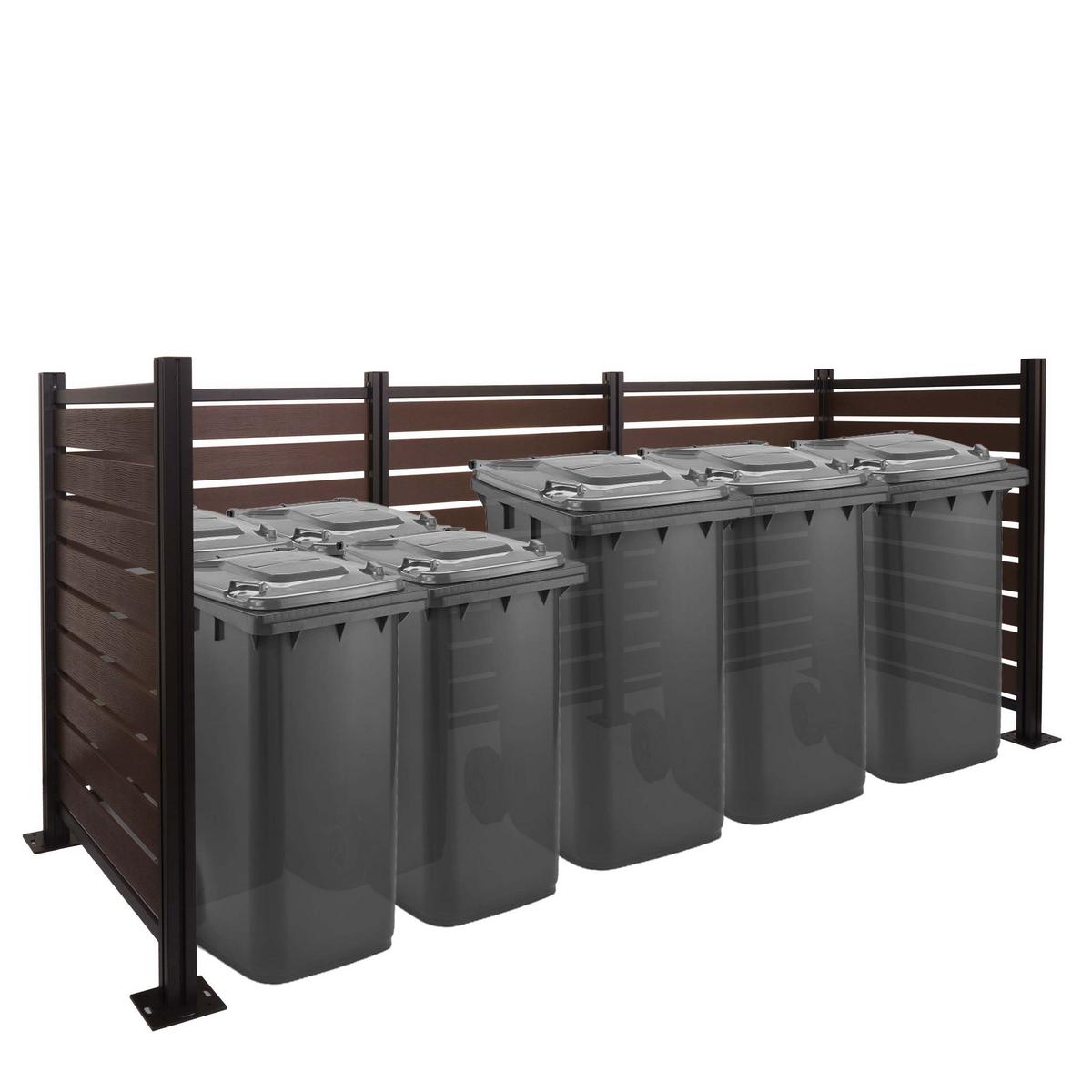 ALU MÜLLTONNEN-ZAUN Braun - Braun, Metall (300/130/110cm) - MCW