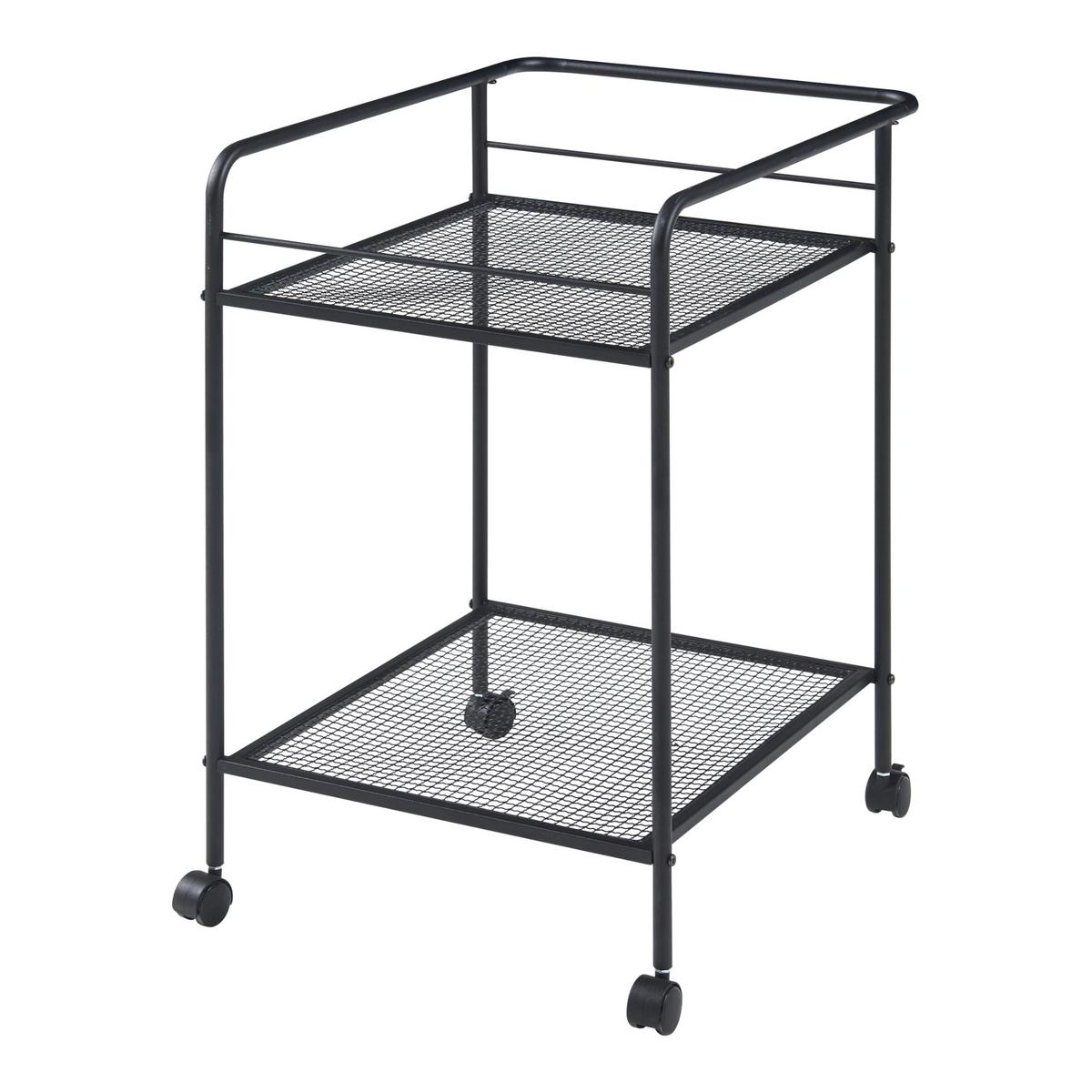 SERVIERWAGEN Hole - Schwarz, Metall (62/72/45cm) - [en.casa]