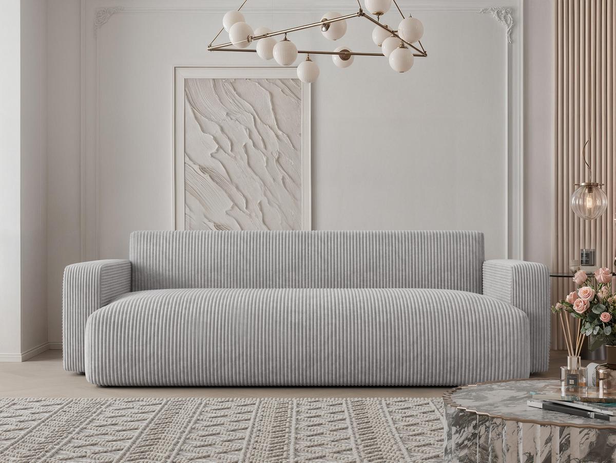SOFA mit Schlaffunktion, Hellgrau - Hellgrau, Holzwerkstoff (246/79/93cm) - Idohome