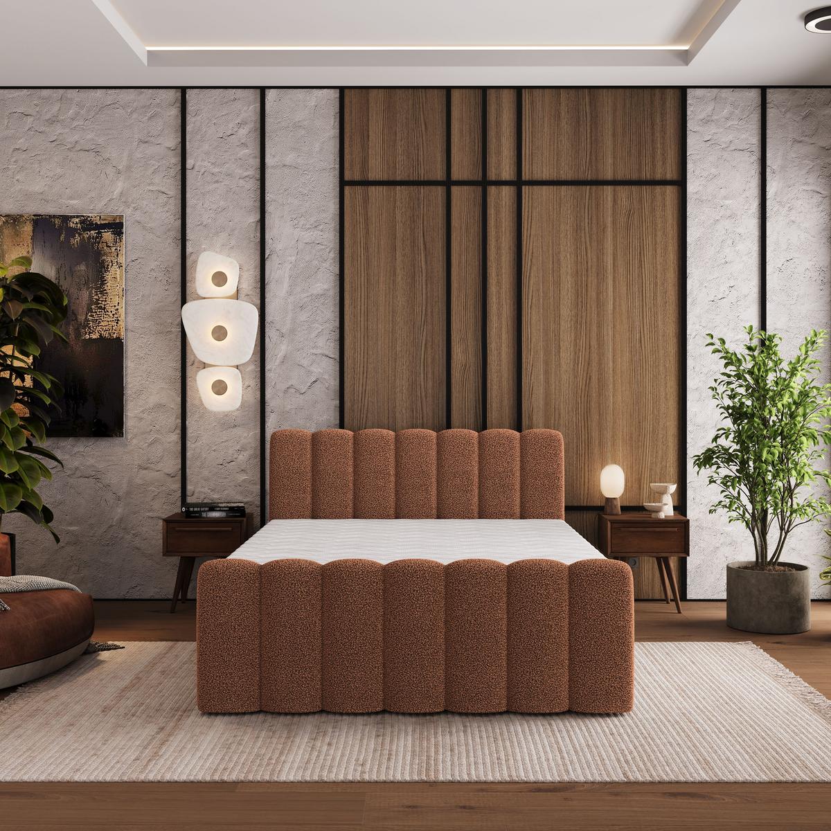 BOXBETT CELLA 180x200 cm mit Matratze und Topper - Kupferfarben - Kupferfarben, Holz (180/200cm) - MASSENO