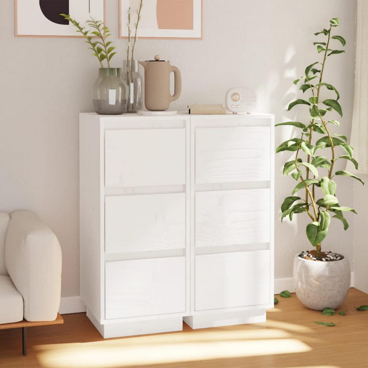 KOMMODE Gibson 34/32/75 cm 2er-Set - Weiß, Holzwerkstoff (34/75/32cm) - Nettlife