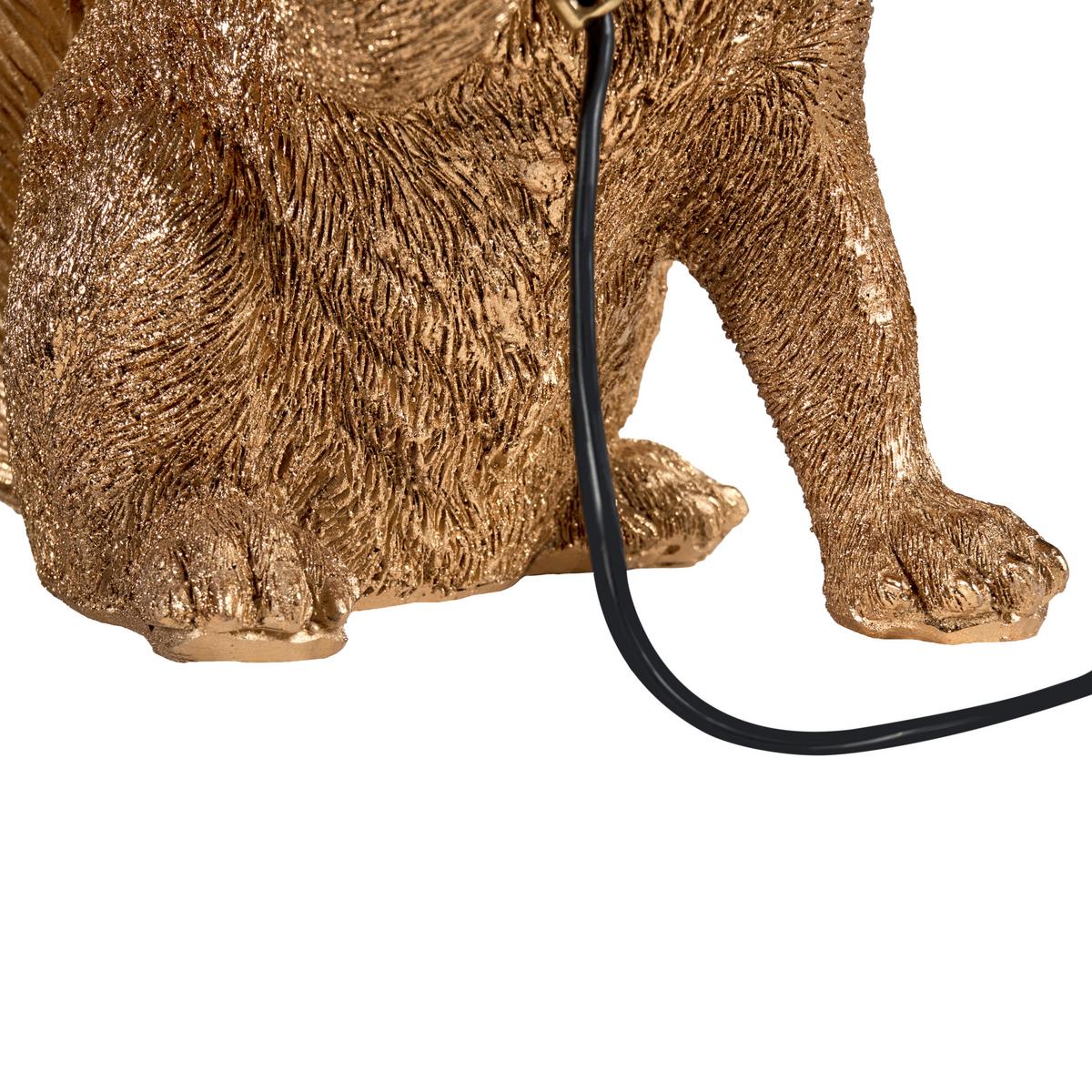 TISCHLAMPE Eichhörnchen Gold Pinoli - Messingfarben/Goldfarben, Kunststoff (23/13/24cm) - Beliani