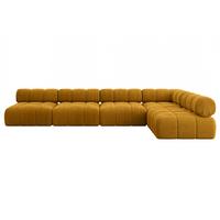ECKSOFA modulares Sofa Samaro-L3 - 380x190x70 cm Senfgelb Cord - Currygelb, Holzwerkstoff/Textil (380/190cm) - ALTDECOR