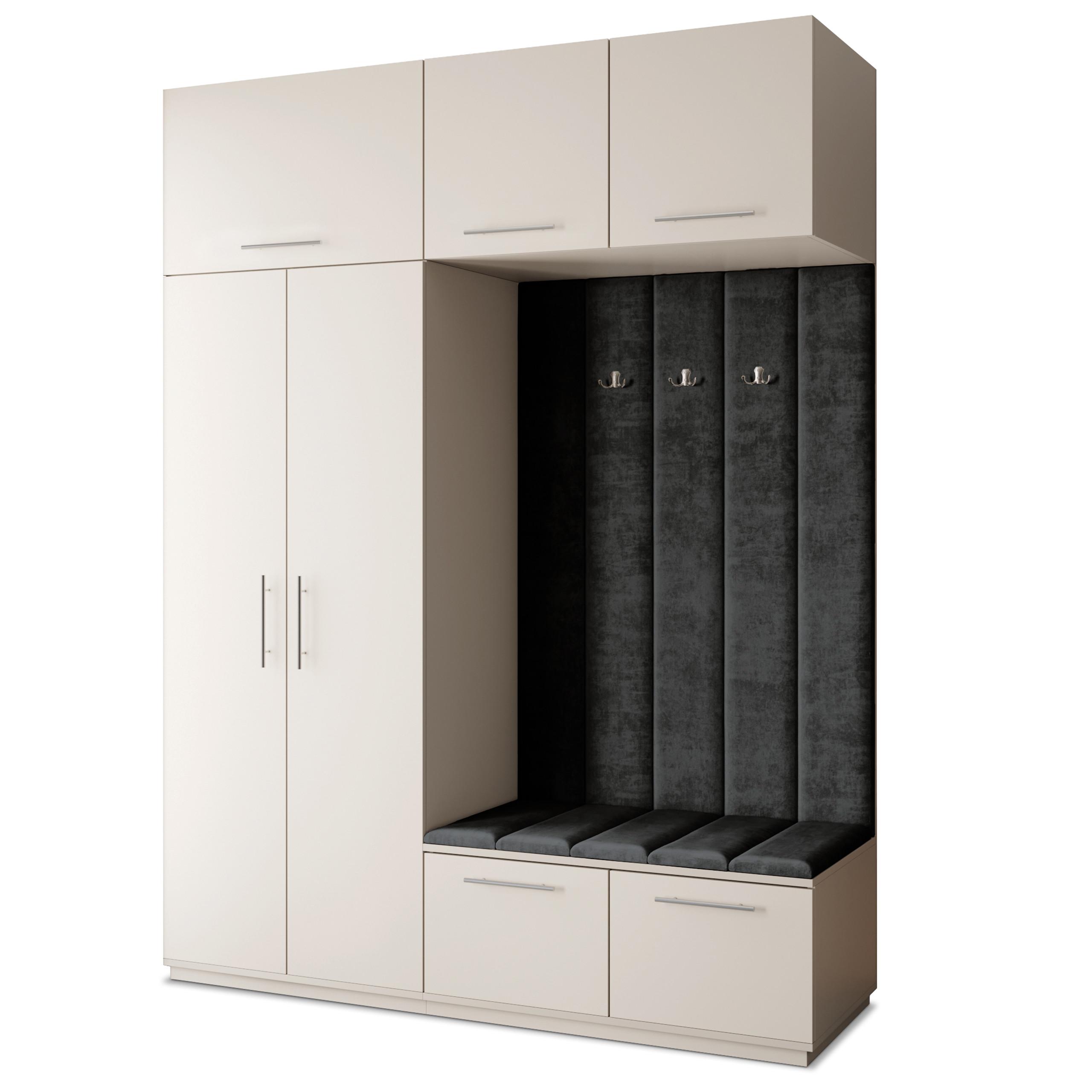 GARDEROBENSCHRANK REMA 180/240/60 cm Modern Kaschmir - Kaschmir/Schwarz, Holzwerkstoff (180/240/60cm) - MASSENO